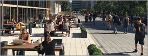 Montréal university’s terrace repurposed as outdoor salon Montréal university’s terrace repurposed as outdoor salon