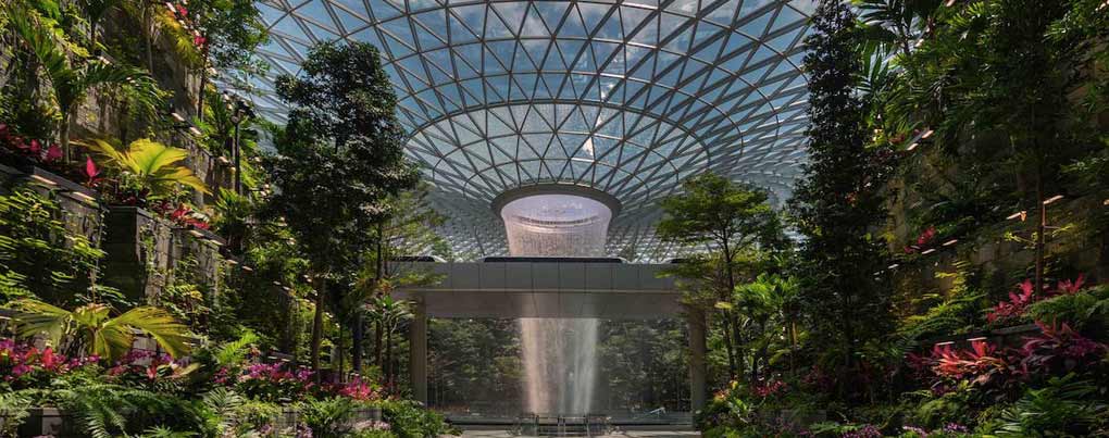Singapore airport features world’s tallest indoor waterfall
