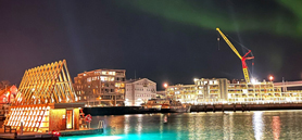 Luxury floating sauna offers unique views of Northern Lights