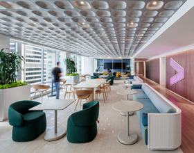 Office design highlights interactive elements and sustainability