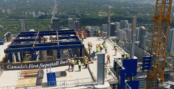 Canada's record-breaking tower nears completion