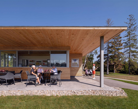 Geometry meets nature in a seasonal pavilion 