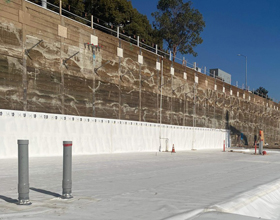Blindside waterproofing for zero lot line projects 