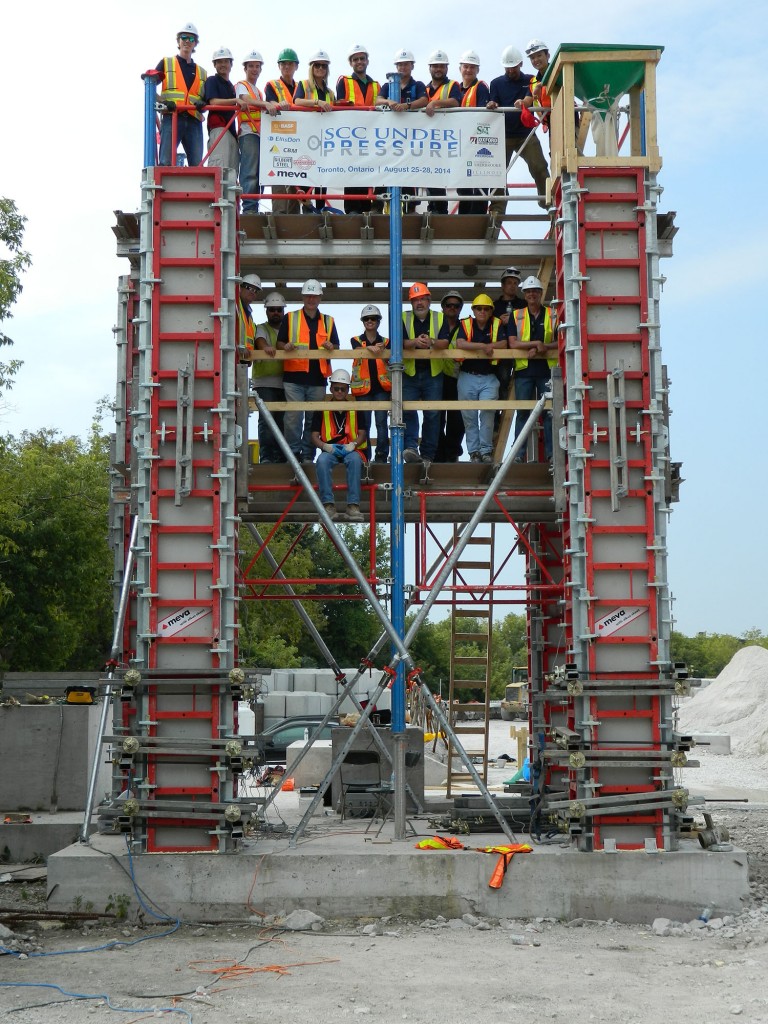 Self-consolidating Concrete (SCC) Under Pressure—a study completed in Toronto this August—focused on a connection between research models and real-time measured pressure. The study’s findings will be released at Construct Canada this December. Photo courtesy CNW Group/EllisDon Corporation 