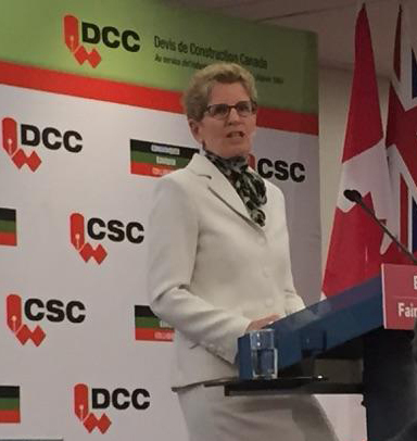 On March 5, the Hon. Kathleen Wynne became the first Ontario premier to speak at the CSC Toronto Chapter’s annual trade show, No Frills. Photo courtesy Keith Robinson