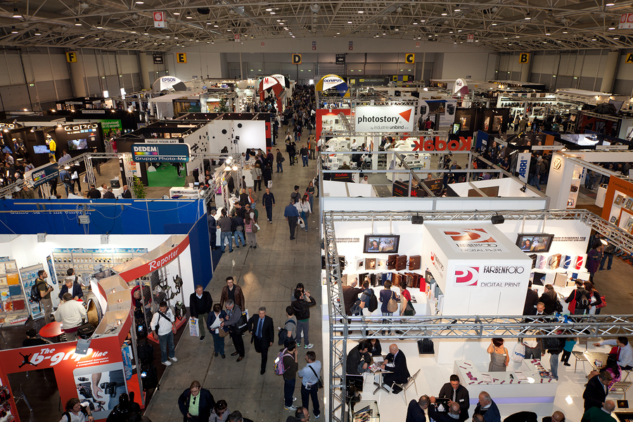 ROME ITALY APRIL 1st: Video of people visiting stands at Photoshow international photo and digital imaging exhibition on April 1st 2012 in Rome Italy. Photoshow had this year an influx of 65000 visitors in just four days.