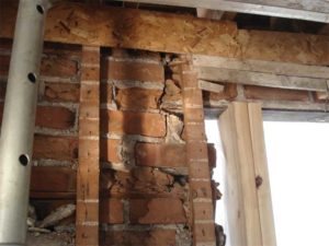 The two loadbearing walls of the clock tower had deteriorated severely.