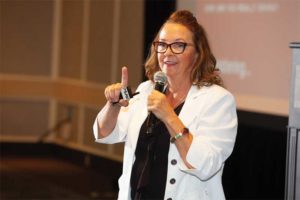 Motivational speaker Linda Edgecombe had delegates laughing with her keynote presentation, “Holy Crap I’m Busy.”