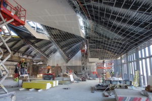 Use of the Armstrong drywall grid system instead of metal studs cut installation time of the framing in half.