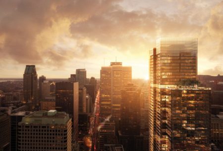 A new residential tower, 1 Square Phillips in downtown Montréal, could be the tallest in the city. Photo courtesy Brivia Group