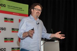 At the Thursday luncheon (sponsored by Mapei), delegates were glued to their seats listening to tornado hunter Greg Johnson share his harrowing experiences and amazing photographs chasing storms across parts of Canada and the United States.