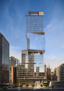 The Stack office tower rises 36-storeys and features an intricate stacked box design. Image courtesy CNW Group/Oxford Properties Group Inc.