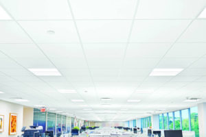 AirAssure ceiling panels easily retrofit into existing grid systems, incorporate a gasket in their design, and can increase the effectiveness of in-ceiling air filtration up to 40 percent. Photos courtesy Armstrong Ceiling & Wall Solutions