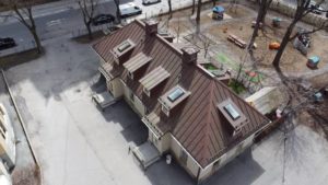 The re-roofing project at Dawson College Kindergarten in Montreal, Quebec.