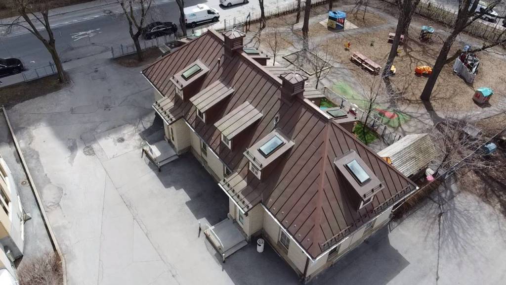 The re-roofing project at Dawson College Kindergarten in Montreal, Quebec.