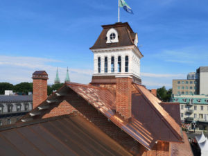 A close-up of the roof of the market.