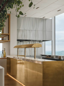 The metal finishes in the bar area.