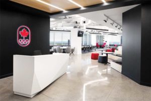 Canadian Olympic Committee's (COC's) Toronto headquarters, located on the 30<sup>th</sup> floor of Cadillac’s Fairview’s 250 Yonge Street office tower.