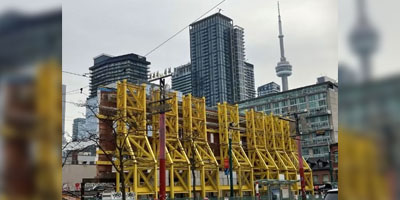 yellow retention towers