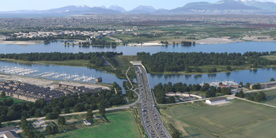 aerial view of a township