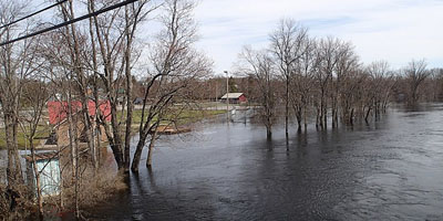 hut affected by flood
